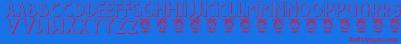 Indahpapuaku Font – Red Fonts on Blue Background