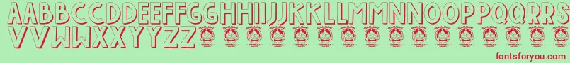 Indahpapuaku Font – Red Fonts on Green Background