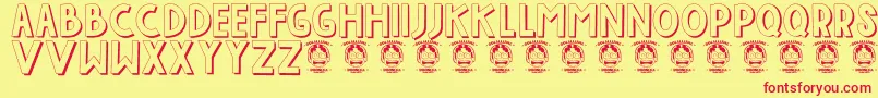 Шрифт Indahpapuaku – красные шрифты на жёлтом фоне