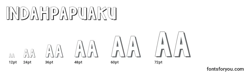 Размеры шрифта Indahpapuaku