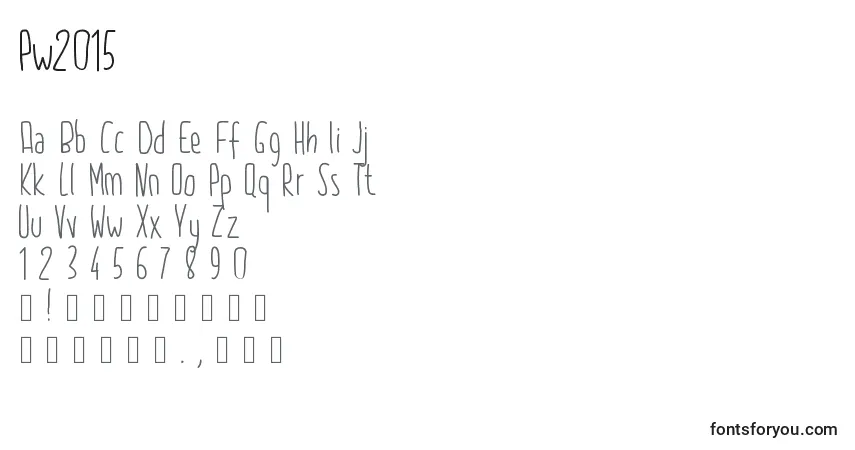 Fuente Pw2015 - alfabeto, números, caracteres especiales