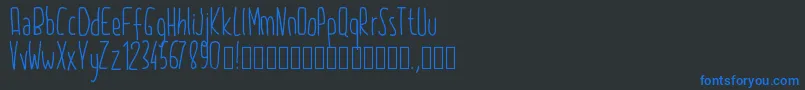 フォントPw2015 – 黒い背景に青い文字