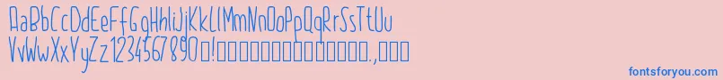 フォントPw2015 – ピンクの背景に青い文字