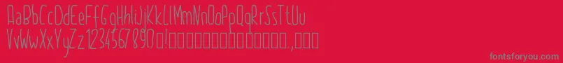 Pw2015-fontti – harmaat kirjasimet punaisella taustalla