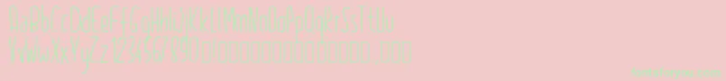 Pw2015-fontti – vihreät fontit vaaleanpunaisella taustalla