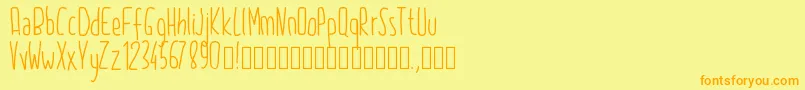 フォントPw2015 – オレンジの文字が黄色の背景にあります。
