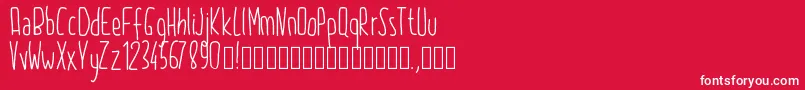 Pw2015-fontti – valkoiset fontit punaisella taustalla