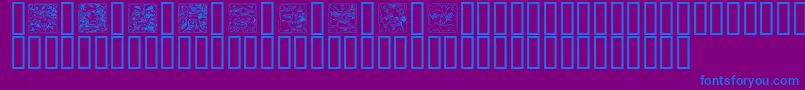 MythagoOutline-fontti – siniset fontit violetilla taustalla