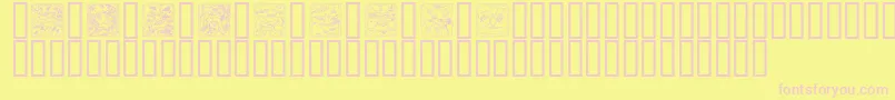 Czcionka MythagoOutline – różowe czcionki na żółtym tle