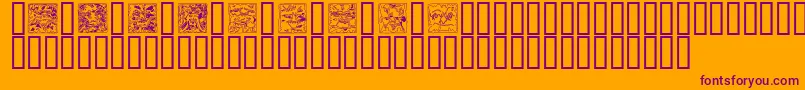 Czcionka MythagoOutline – fioletowe czcionki na pomarańczowym tle
