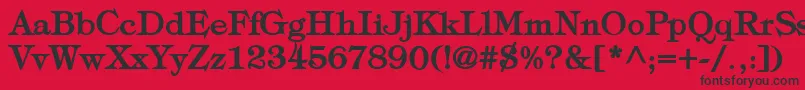 TypographyTimesBold Font – Black Fonts on Red Background