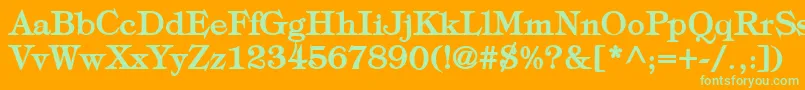 TypographyTimesBold Font – Green Fonts on Orange Background