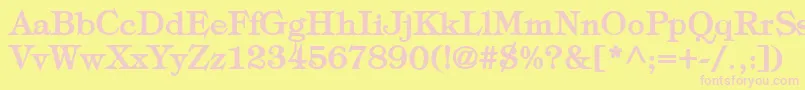 TypographyTimesBold-Schriftart – Rosa Schriften auf gelbem Hintergrund