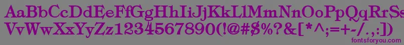 Fonte TypographyTimesBold – fontes roxas em um fundo cinza