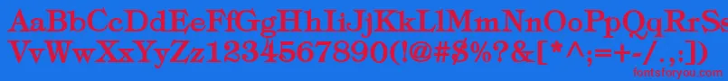 Czcionka TypographyTimesBold – czerwone czcionki na niebieskim tle