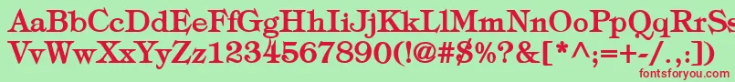 TypographyTimesBold Font – Red Fonts on Green Background