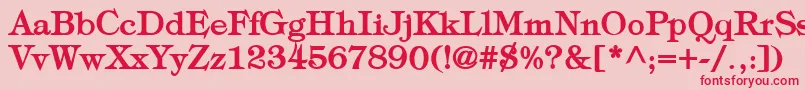 Fonte TypographyTimesBold – fontes vermelhas em um fundo rosa