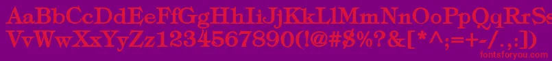 TypographyTimesBold Font – Red Fonts on Purple Background