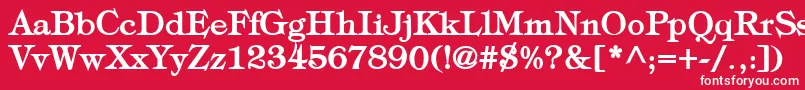 TypographyTimesBold-Schriftart – Weiße Schriften auf rotem Hintergrund
