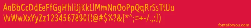 BubuGhost-Schriftart – Orangefarbene Schriften auf rotem Hintergrund