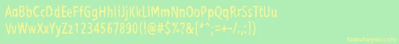 BubuGhost Font – Yellow Fonts on Green Background