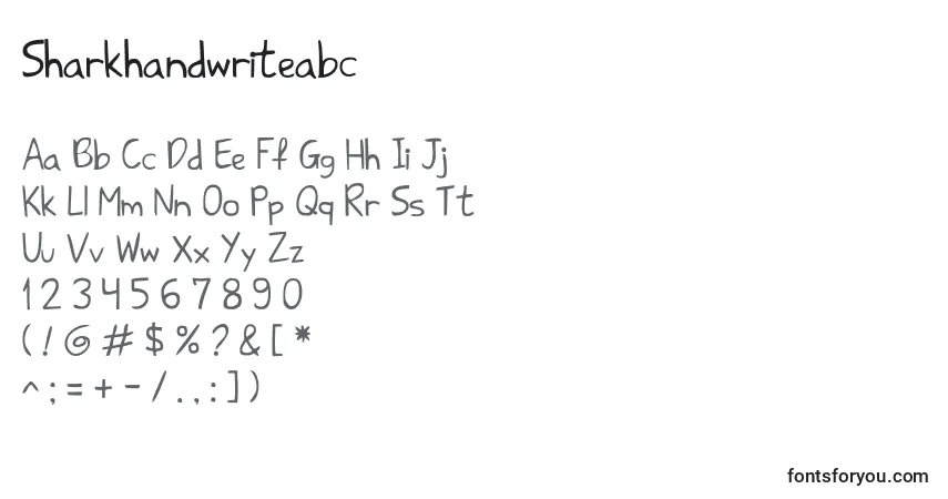 Schriftart Sharkhandwriteabc – Alphabet, Zahlen, spezielle Symbole