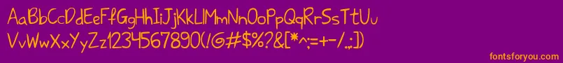 Sharkhandwriteabc Font – Orange Fonts on Purple Background