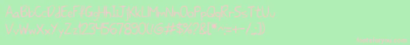 Sharkhandwriteabc Font – Pink Fonts on Green Background