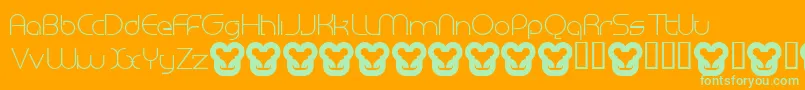 Megan Font – Green Fonts on Orange Background