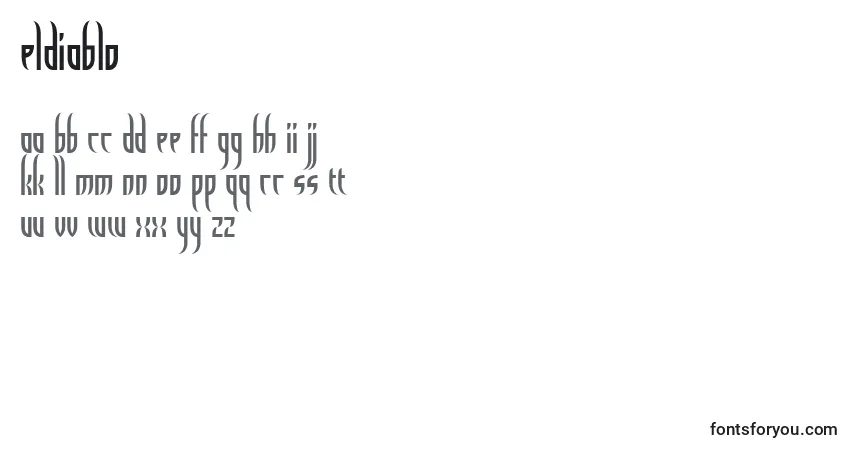 Czcionka Eldiablo – alfabet, cyfry, specjalne znaki