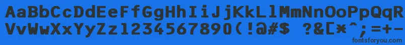 フォントF25BankPrinterBold – 黒い文字の青い背景