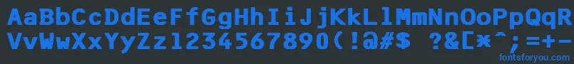 Czcionka F25BankPrinterBold – niebieskie czcionki na czarnym tle