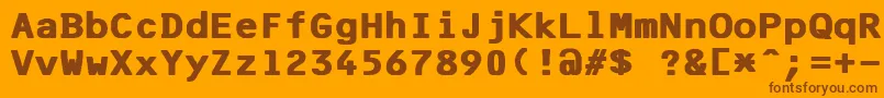 More about F25BankPrinterBold Font F25BankPrinterBold Font – Brown Fonts on Orange Background