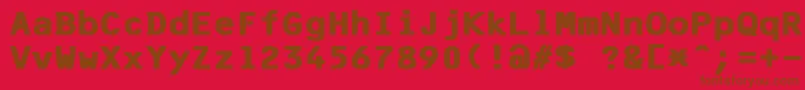 F25BankPrinterBold Font – Brown Fonts on Red Background
