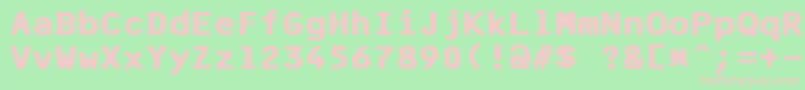 Więcej informacji o czcionce F25BankPrinterBold Czcionka F25BankPrinterBold – różowe czcionki na zielonym tle