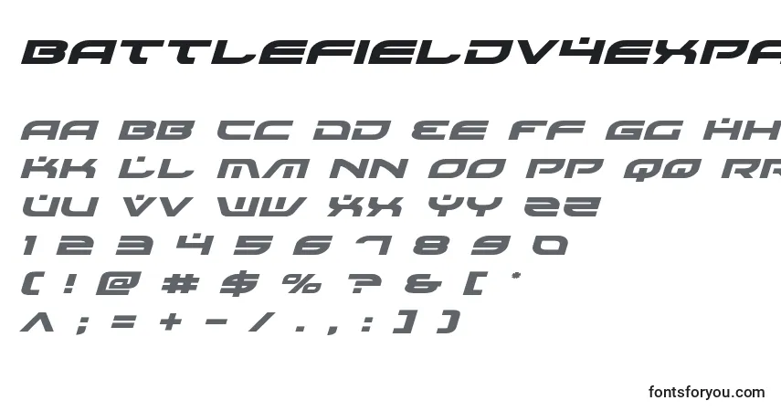 Czcionka Battlefieldv4expandital – alfabet, cyfry, specjalne znaki