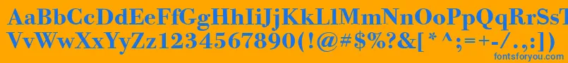 BodoniTwelveItcBold Font – Blue Fonts on Orange Background