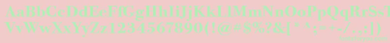 BodoniTwelveItcBold Font – Green Fonts on Pink Background