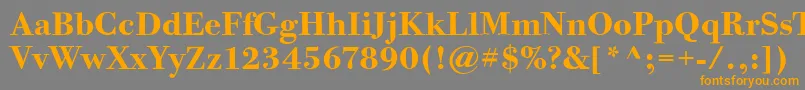 フォントBodoniTwelveItcBold – オレンジの文字は灰色の背景にあります。
