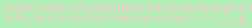 fuente BodoniTwelveItcBold – Fuentes Rosadas Sobre Fondo Verde