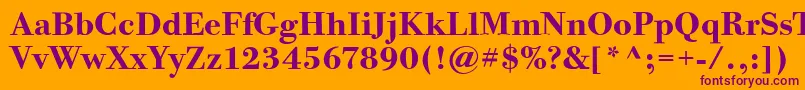 BodoniTwelveItcBold Font – Purple Fonts on Orange Background
