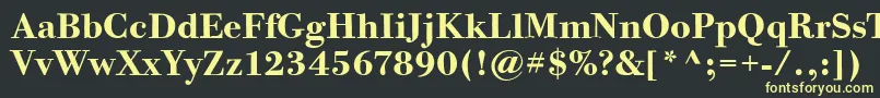 フォントBodoniTwelveItcBold – 黒い背景に黄色の文字