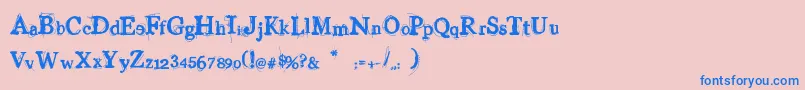 Fonte VinylGeorge – fontes azuis em um fundo rosa