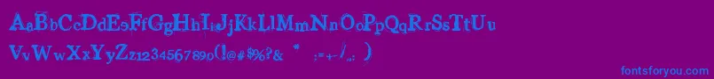 VinylGeorge-Schriftart – Blaue Schriften auf violettem Hintergrund