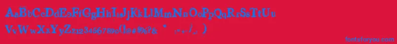 VinylGeorge Font – Blue Fonts on Red Background