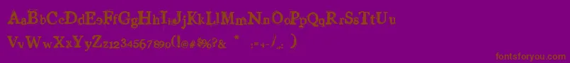 VinylGeorge-Schriftart – Braune Schriften auf violettem Hintergrund