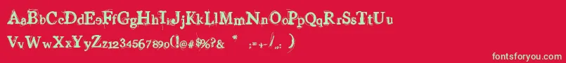 VinylGeorge Font – Green Fonts on Red Background