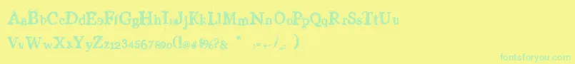 VinylGeorge-fontti – vihreät fontit keltaisella taustalla