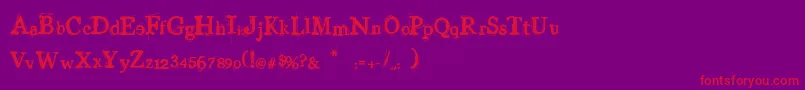 VinylGeorge Font – Red Fonts on Purple Background