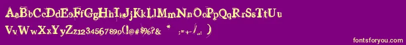 VinylGeorge-Schriftart – Gelbe Schriften auf violettem Hintergrund